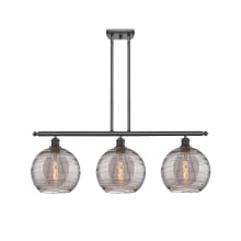 Athens Deco Swirl 3 Light 37" Wide Linear Chandelier