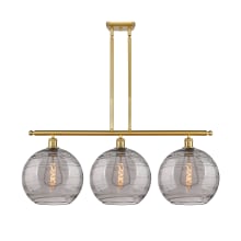 Athens Deco Swirl 3 Light 39" Wide Linear Chandelier