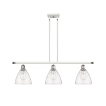 Bristol Glass 3 Light 36" Wide Linear Pendant with Shades