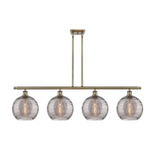 Athens Deco Swirl 4 Light 48" Wide Linear Chandelier with 10" Wide Shades