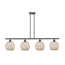 Farmhouse Rope 4 Light 48" Wide Linear Chandelier