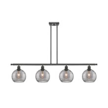 Athens Deco Swirl 4 Light 48" Wide Linear Chandelier with 8" Wide Shades