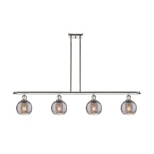 Athens Deco Swirl 4 Light 48" Wide Linear Chandelier with 6" Wide Shades
