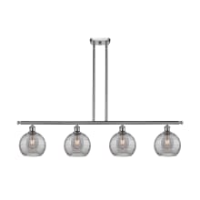 Athens Deco Swirl 4 Light 48" Wide Linear Chandelier with 8" Wide Shades