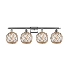 Farmhouse Rope 4 Light 36" Wide Bathroom Vanity Light