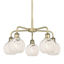 White Mouchette 5 Light 24" Wide Chandelier