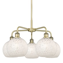 White Mouchette 5 Light 26" Wide Chandelier