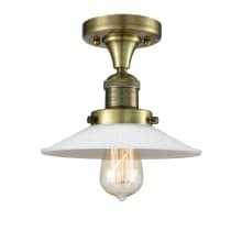 Halophane Single Light 9" Wide Semi-Flush Ceiling Fixture