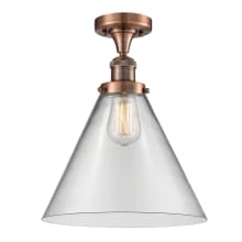 X-Large Cone 12" Wide Semi-Flush Ceiling Fixture with 16" Height