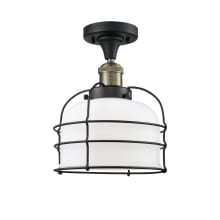 Large Bell Cage 8" Wide Semi-Flush Ceiling Fixture with 12" Height