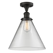 X-Large Cone 12" Wide Semi-Flush Ceiling Fixture with 16" Height