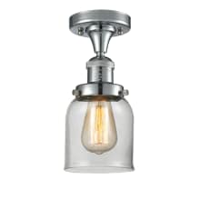 Small Bell Single Light 5" Wide Semi-Flush Ceiling Fixture