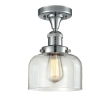 Large Bell 8" Wide Semi-Flush Ceiling Fixture