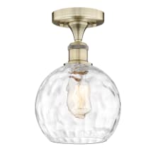 Athens Water Glass 8" Wide Semi-flush Globe Ceiling Fixture