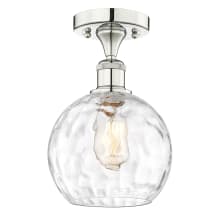 Athens Water Glass 8" Wide Semi-flush Globe Ceiling Fixture