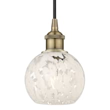 White Mouchette 6" Wide Cord-Hung Mini Pendant