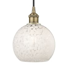 White Mouchette 8" Wide Cord-Hung Mini Pendant