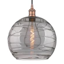 Athens Deco Swirl 14" Wide Cord-Hung Pendant