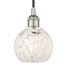 White Mouchette 6" Wide Cord-Hung Mini Pendant