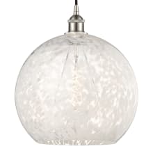 White Mouchette 14" Wide Cord-Hung Pendant