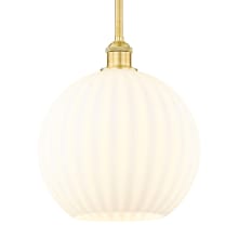 White Venetian 12" Wide Pendant