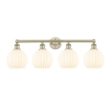 White Venetian 4 Light 35" Wide Vanity Light