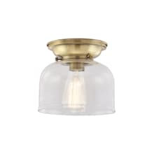 Large Bell 8" Wide Convertible Flush Mount Ceiling Fixture / Convertible to Wall Sconce