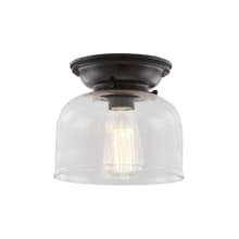 Large Bell 8" Wide Convertible Flush Mount Ceiling Fixture / Convertible to Wall Sconce