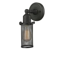 Mesh Tube Single Light 12" Tall Bathroom Sconce