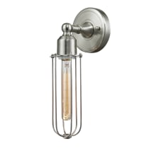 Caged Single Light 13" Tall Bathroom Sconce