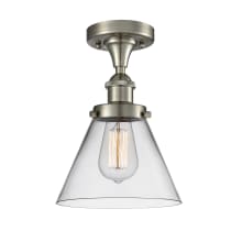 Large Cone 8" Wide Semi-Flush Ceiling Fixture