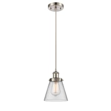 Small Cone 6" Wide Mini Pendant - Cord Hung