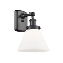 Large Cone 8" Wide Bathroom Sconce