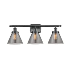 Large Cone 3 Light 26" Wide Vanity Light