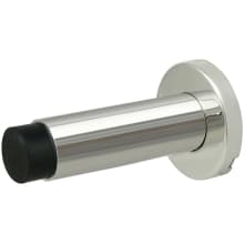 DSIX 3-3/16" Long Baseboard Wall Mounted Rigid Stainless Steel Door Stop on Disc Rose