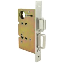 Keyed Entry Single Cylinder Mortise Pocket Door Lock Body with Self Retracting Hook and 2-1/2" Backset