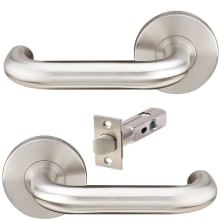 Munich Passage Door Lever Set with 2-3/8 Inch Backset, RA Series Round Rose, and TL4 28 Degree Latch