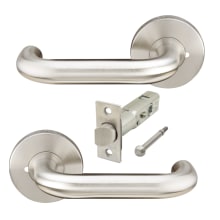 Munich Privacy Door Lever Set with 2-3/8 Inch Backset, RA Series Round Rose, and TL4 28 Degree Latch