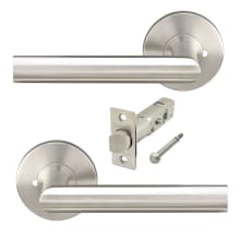 Frankfurt Privacy Door Lever Set with 2-3/8 Inch Backset, RA Series Round Rose, and TL4 28 Degree Latch
