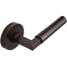Aurora Privacy Door Lever Set with 2-3/8 Inch Backset, RA Series Round Rose, and TL4 28 Degree Latch