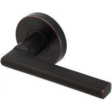 Sunrise Privacy Door Lever Set with 2-3/4 Inch Backset, RA Series Round Rose, and TL4 28 Degree Latch