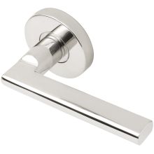 Sunrise Privacy Door Lever Set with 2-3/4 Inch Backset, RA Series Round Rose, and TL4 28 Degree Latch