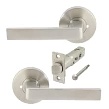Tokyo Privacy Door Lever Set with 2-3/8 Inch Backset, RA Series Round Rose, and TL4 28 Degree Latch