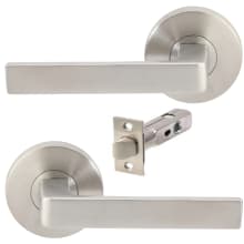 Tokyo Passage Door Lever Set with 2-3/4 Inch Backset, RA Series Round Rose, and TL4 28 Degree Latch