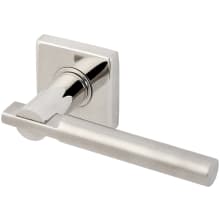 Sequoia Modern Split Finish Smooth / Polished Passage Lever with Square Backplate Rose