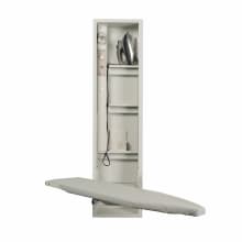 Electric Ironing Center - 15" Wide Built In Swiveling 46" Ironing Board with Light and Timer - Right Side Hinged Door