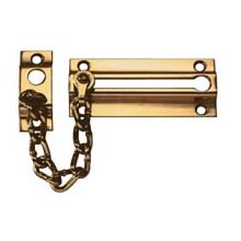 Wrought Brass Chain Door Guard with 4 3/4" Length Chain