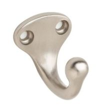 Low Profile Single Cast Aluminum Wardrobe Hook with 1 5/8" Projection