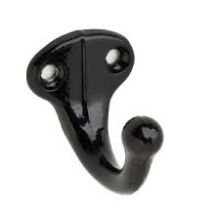 Low Profile Single Cast Aluminum Wardrobe Hook with 1 5/8" Projection