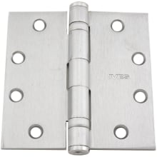 Commercial Series 4 Inch x 4 Inch Ball Bearing Square Corner Mortise Hinge with Removable Pin - Single Hinge